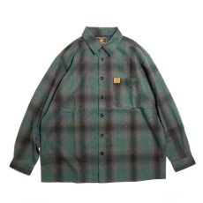 画像1: FB County L/S Checker Flannel Shirts - Black/Green (1)