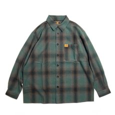 画像1: FB County L/S Checker Flannel Shirts BlackｘGreen / エフビーカウンティ チェッカー フランネル シャツ ブラックｘグリーン (1)