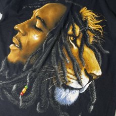 画像2: Zion Rootswear Bob Marley Profiles Rasta Lion T-Shirts - Black (2)