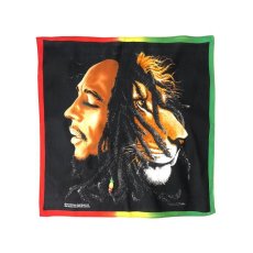 画像1: Zion Rootswear Bob Marley Profiles Rasta Lion Bandana / ザイオンルーツウェア プロファイル ラスタ ライオン バンダナ (1)