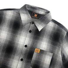 画像2: FB County S/S Checker Flannel Shirts BlackｘGrey / エフビーカウンティ チェッカー フランネル シャツ ブラックｘグレー (2)