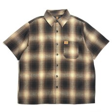 画像1: FB County S/S Checker Flannel Shirts BlackｘTan / エフビーカウンティ チェッカー フランネル シャツ ブラックｘタン (1)