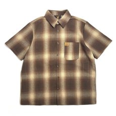 画像1: FB County S/S Checker Flannel Shirts - Brown/Tan (1)