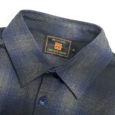 画像3: FB County S/S Checker Flannel Shirts RoyalｘBlackｘGrey / エフビーカウンティ チェッカー フランネル シャツ ロイヤルｘブラックｘグレー (3)