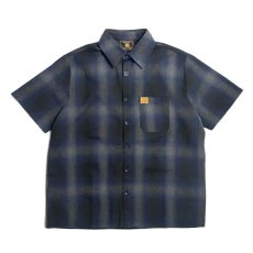 画像1: FB County S/S Checker Flannel Shirts - Royal/Black/Grey (1)