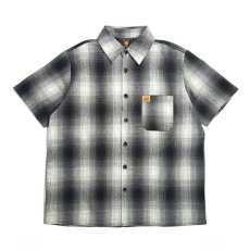 画像1: FB County S/S Checker Flannel Shirts BlackｘGrey / エフビーカウンティ チェッカー フランネル シャツ ブラックｘグレー (1)