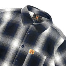 画像2: FB County S/S Checker Flannel Shirts RoyalｘGreyｘWhite / エフビーカウンティ チェッカー フランネル シャツ ロイヤルｘグレーｘホワイト (2)