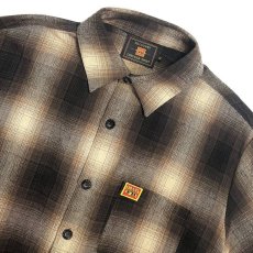 画像2: FB County S/S Checker Flannel Shirts BlackｘTan / エフビーカウンティ チェッカー フランネル シャツ ブラックｘタン (2)