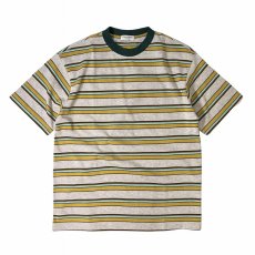 画像1: Hagerstown S/S Multi Colored Stripe T-Shirts Yellow / ヘイガーズタウン マルチカラー ストライプ ボーダー Tシャツ イエロー (1)