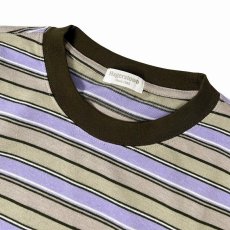 画像2: Hagerstown S/S Multi Colored Stripe T-Shirts Purple / ヘイガーズタウン マルチカラー ストライプ ボーダー Tシャツ パープル (2)