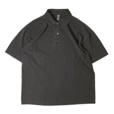 画像1: Los Angeles Apparel 6.5oz S/S Polo T-Shirts Vintage Black / ロサンゼルスアパレル 6.5オンス ポロ Tシャツ ビンテージブラック (1)