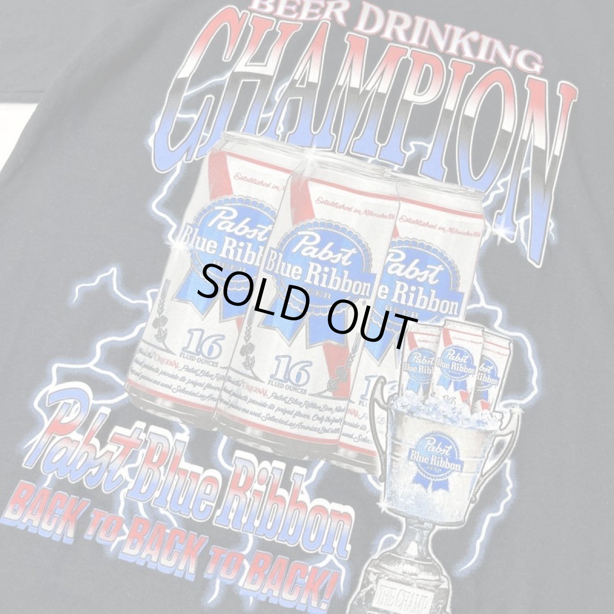 画像2: Pabst Blue Ribbon Champion T-Shirts - Black (2)