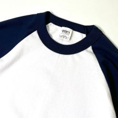 画像2: Shakawear 6oz Raglan T-Shirts Heather WhiteｘNavy / シャカウェア 6オンス ラグラン Tシャツ ホワイトｘネイビー (2)