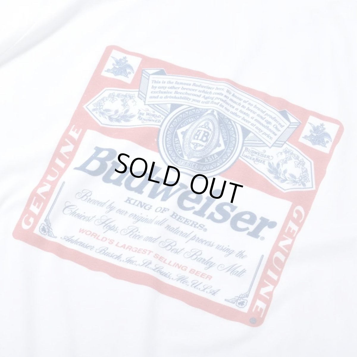 画像2: Budweiser Bud Beer #M7181 T-Shirts - White (2)