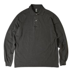 画像1: Los Angeles Apparel 6.5oz L/S Polo T-Shirts Vintage Black / ロサンゼルスアパレル 6.5オンス ロングスリーブ ポロ Tシャツ ビンテージブラック (1)