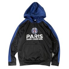 画像1: Icon Sports Paris Saint-Germain F.C. Adult Side Step Pullover Hoodie BlackｘBlue / パリ・サンジェルマンFC サイドステップ プルオーバーフーディ ブラックｘブルー (1)