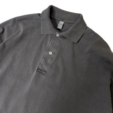 画像2: Los Angeles Apparel 6.5oz L/S Polo T-Shirts Vintage Black / ロサンゼルスアパレル 6.5オンス ロングスリーブ ポロ Tシャツ ビンテージブラック (2)