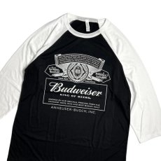 画像2: Budweiser Raglan Sleeve T-Shirts BlackｘWhite / バドワイザー ラグラン スリーブ Tシャツ ブラックｘホワイト (2)