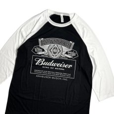 画像2: Budweiser Raglan Sleeve T-Shirts - BlackｘWhite (2)