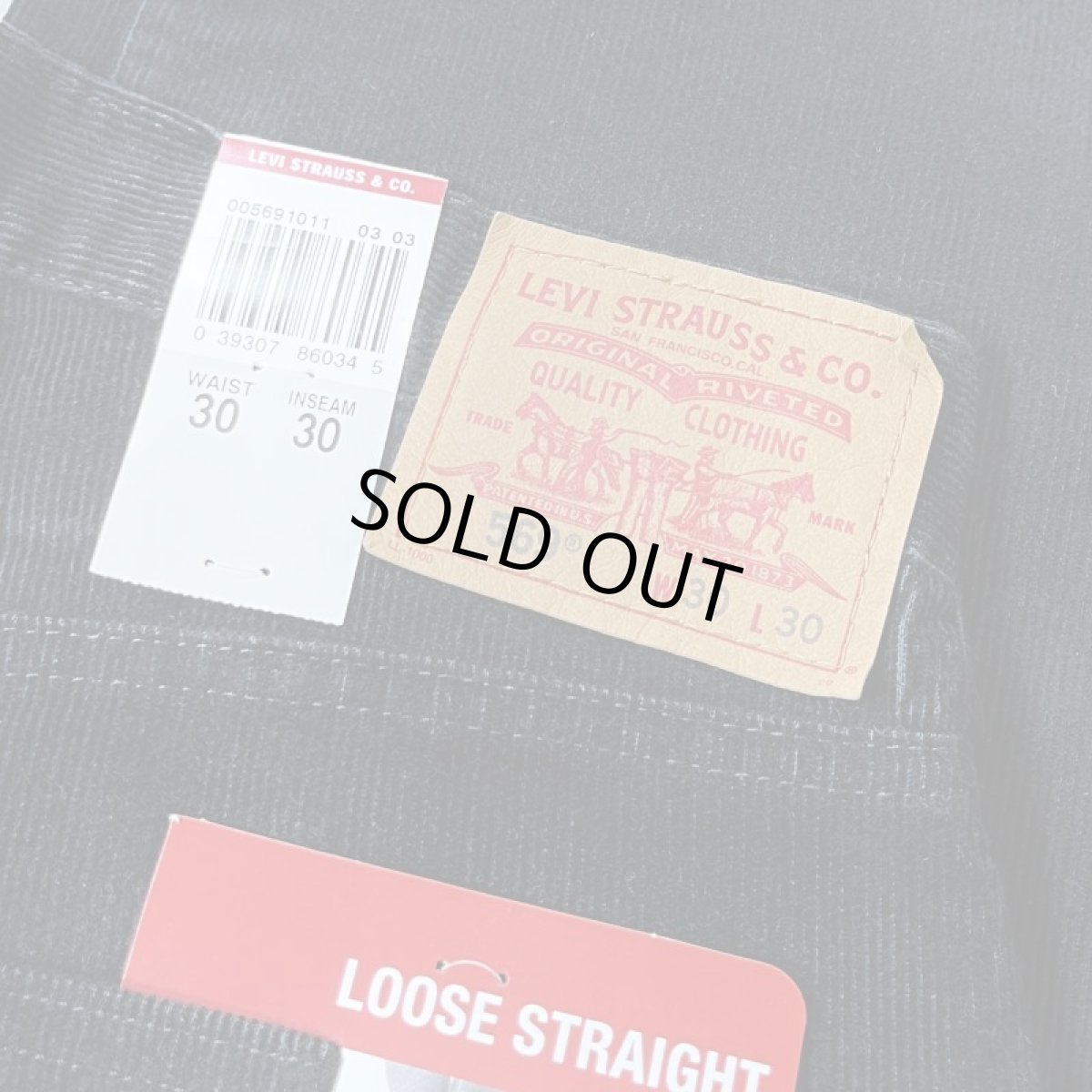 画像4: Levi's 569-1011 Loose Straight Corduroy Pants - Black (4)