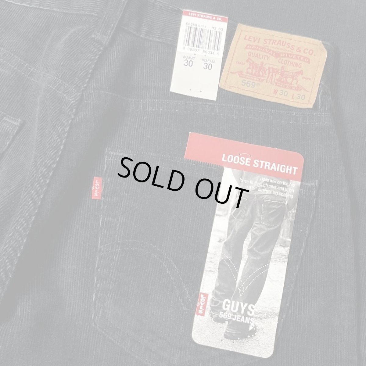 画像3: Levi's 569-1011 Loose Straight Corduroy Pants - Black (3)