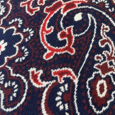 画像3: Hagerstown Cotton Paisley Sweater - NavyｘRed (3)