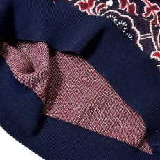 画像4: Hagerstown Cotton Paisley Sweater - NavyｘRed (4)