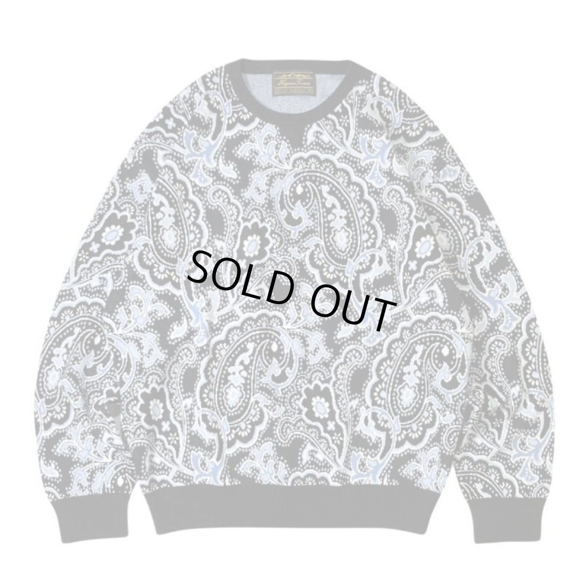 画像1: Hagerstown Cotton Paisley Sweater - BlackｘWhiteｘBlue (1)