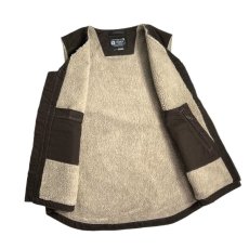 画像6: Carhartt USA Relaxed Fit Washed Duck Sherpa-Lined Vest Dark Brown / カーハート リラックスフィット シェルパライン ダックベスト ダークブラウン (6)