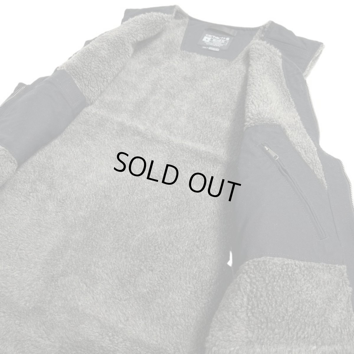 画像7: Carhartt USA Relaxed Fit Washed Duck Sherpa-Lined Vest - Black (7)