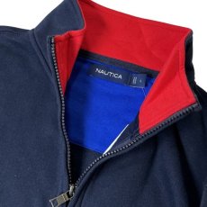 画像2: Nautica Sustainably Crafted Quarter-Zip Colorblock Sweatshirts Navy / ノーティカ サステナブリー クォータージップ カラーブロック スウェット ネイビー (2)
