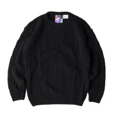 画像1: Binghamton Knitting Company Fisherman Sweater Black / ビンガムトン ニッティングカンパニー フィッシャーマン ニット セーター ブラック (1)