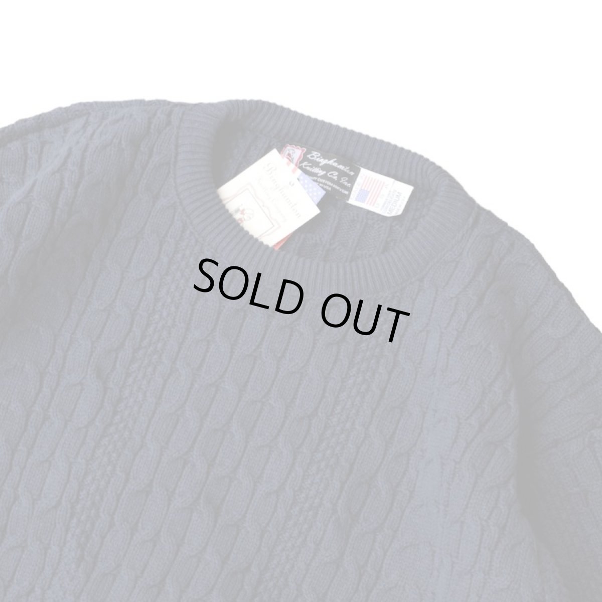 画像2: Binghamton Knitting Company Fisherman Sweater - Navy (2)