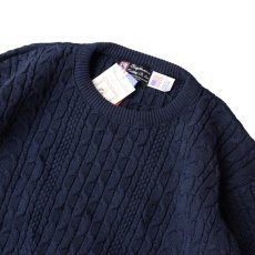 画像2: Binghamton Knitting Company Fisherman Sweater Navy / ビンガムトン ニッティングカンパニー フィッシャーマン ニット セーター ネイビー (2)