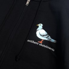 画像2: Anti Hero Lil Pigeon Zip Hoodie - Black (2)