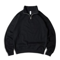 画像1: Jerzees Nublend Cadet Collar Quarter-Zip Sweatshirts Black / ジャージーズ ニューブレンド クォータージップ スウェット ブラック (1)