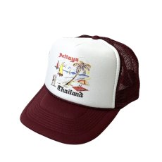 画像1: Trucker Hat USA Thailand Vacation - Burgundy (1)