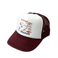 画像1: Trucker Hat USA Thailand Vacation Burgundy / トラッカーハットユーエスエー メッシュキャップ タイランドバケーション (1)