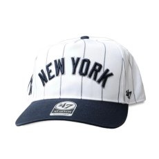 画像1: '47 Brand ’47 Hitch Doubleheader Pinstripe New York Yankees WhiteｘNavy / フォーティーセブン ヒッチ ダブルヘッダー ピンストライプ ニューヨーク・ヤンキース ホワイトｘネイビー (1)