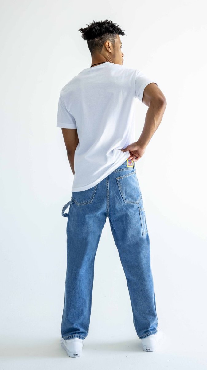 画像12: NEO BLUE Baggy Carpenter Jeans - Medium Blue (12)