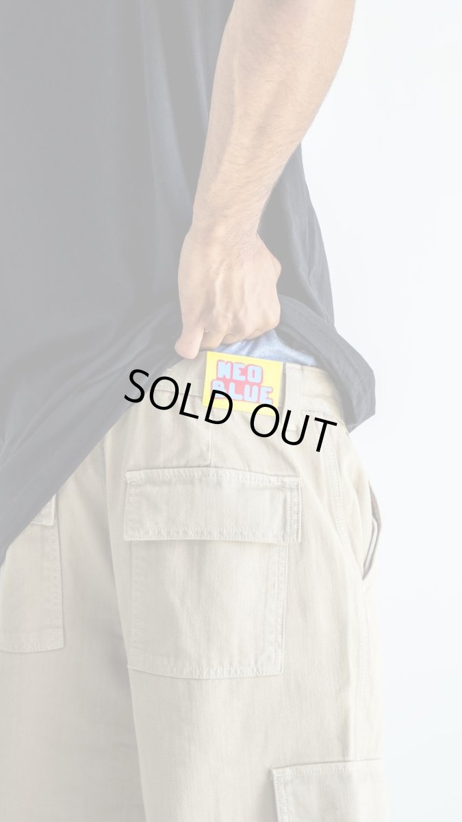 画像14: NEO BLUE Baggy Cargo Skate Pants - Khaki (14)