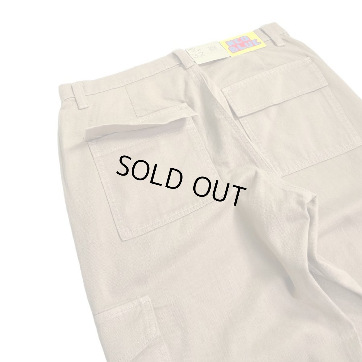 画像9: NEO BLUE Baggy Cargo Skate Pants - Khaki (9)