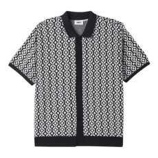 画像1: OBEY Testament Button Front Polo Black Multi / オベイ テスタメント ボタンフロント ポロ ブラックマルチ (1)