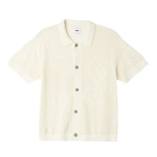画像1: OBEY Tear Drop Open Knit Shirts Unbleached (1)