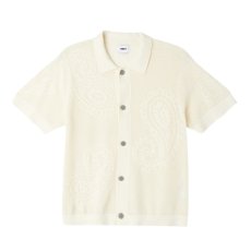 画像1: OBEY Tear Drop Open Knit Shirts Unbleached / オベイ ティアドロップ オープンニットシャツ アンブリーチ (1)