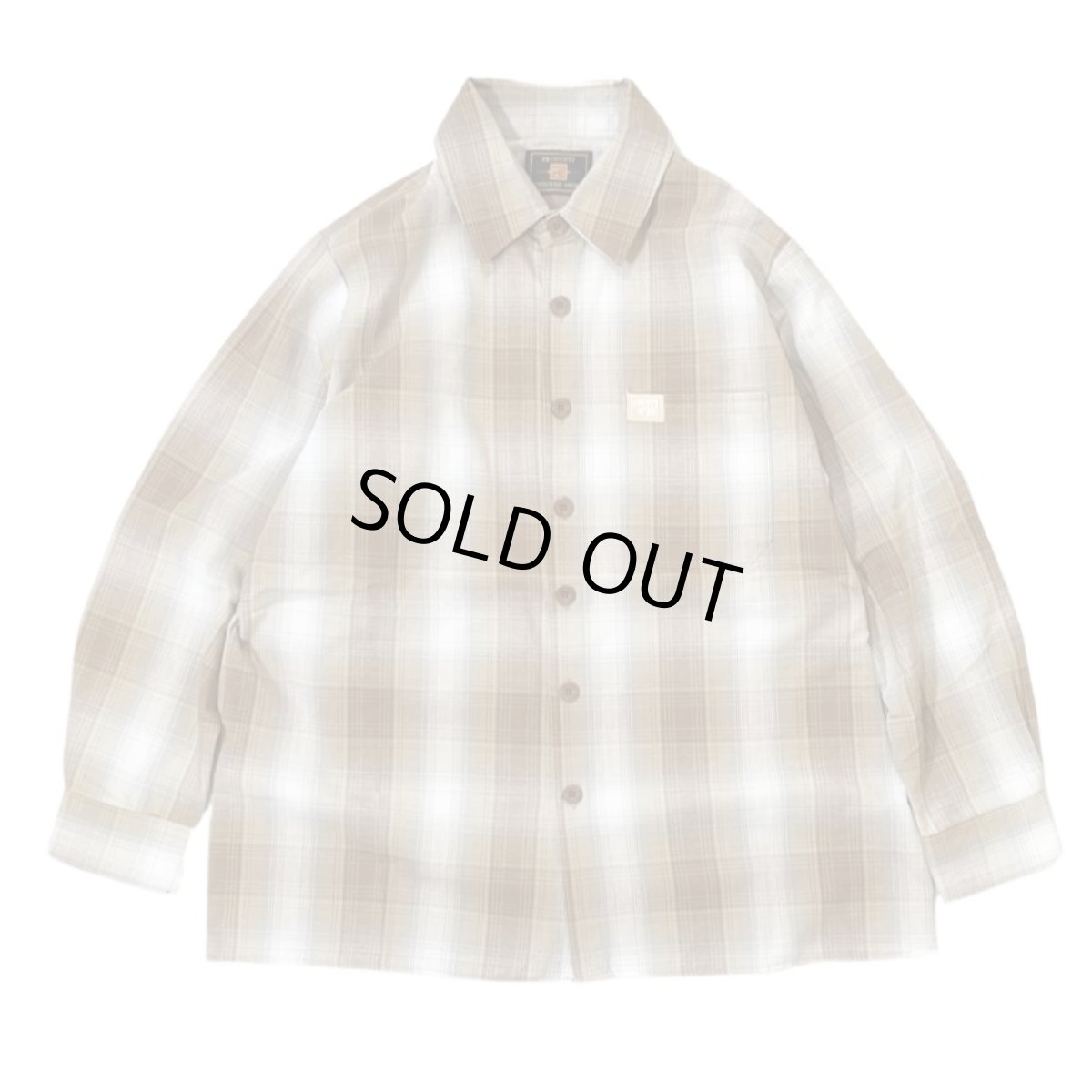 画像1: FB County L/S Checker Flannel Shirts - Tan/White (1)