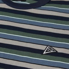 画像3: HUF Triple Triangle Relaxed Knit Shirts Oil Blue / ハフ ショートスリーブ ボーダー Tシャツ オイルブルー (3)