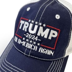 画像2: Trump 2024 Trucker Cap NavyｘWhite / トランプ 2024 トラッカー キャップ ネイビーｘホワイト (2)