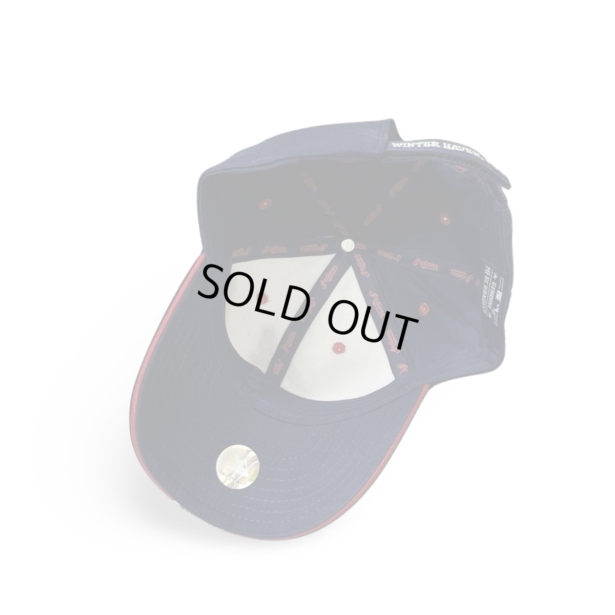 画像6: Deadstock New Era Cleveland Indians 6panel Cap NavyxWhite (6)