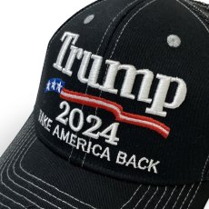 画像2: Trump 2024 America Back Trucker Cap Black / トランプ 2024 トラッカー キャップ ブラック (2)